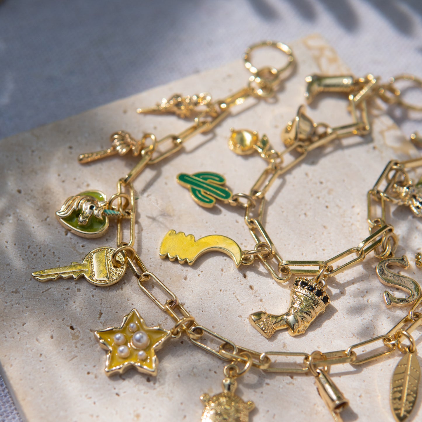 oshun gold charm bracelet