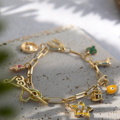 oshun gold charm bracelet
