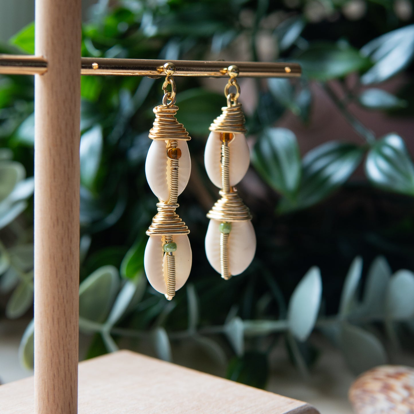 mami wata 2-tier gold earrings