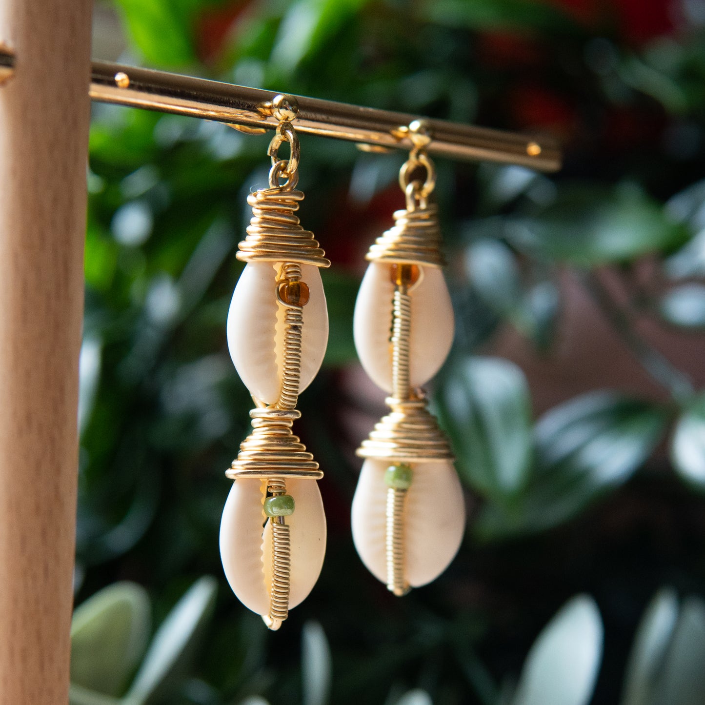 mami wata 2-tier gold earrings