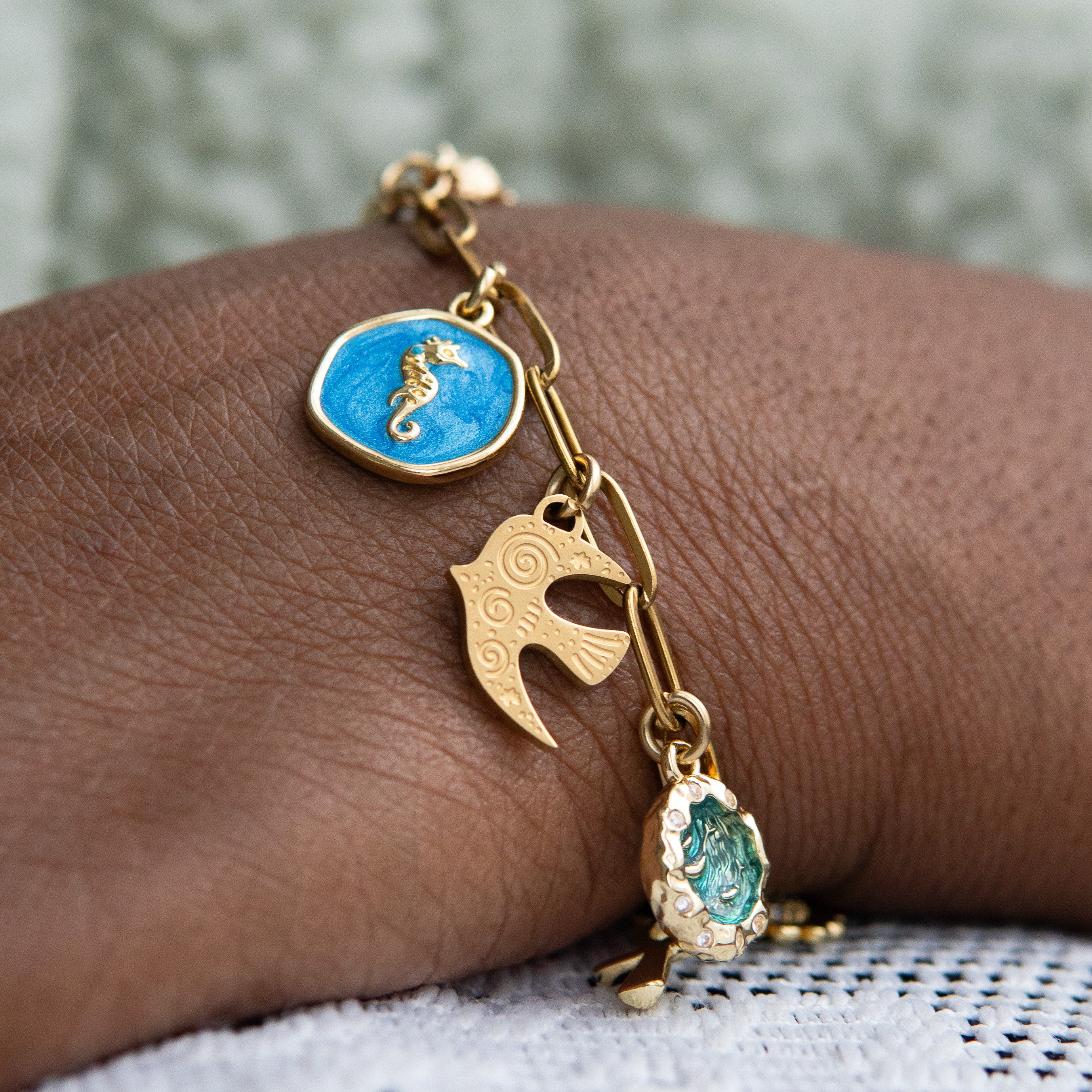 Oshun Gold Charm Bracelet