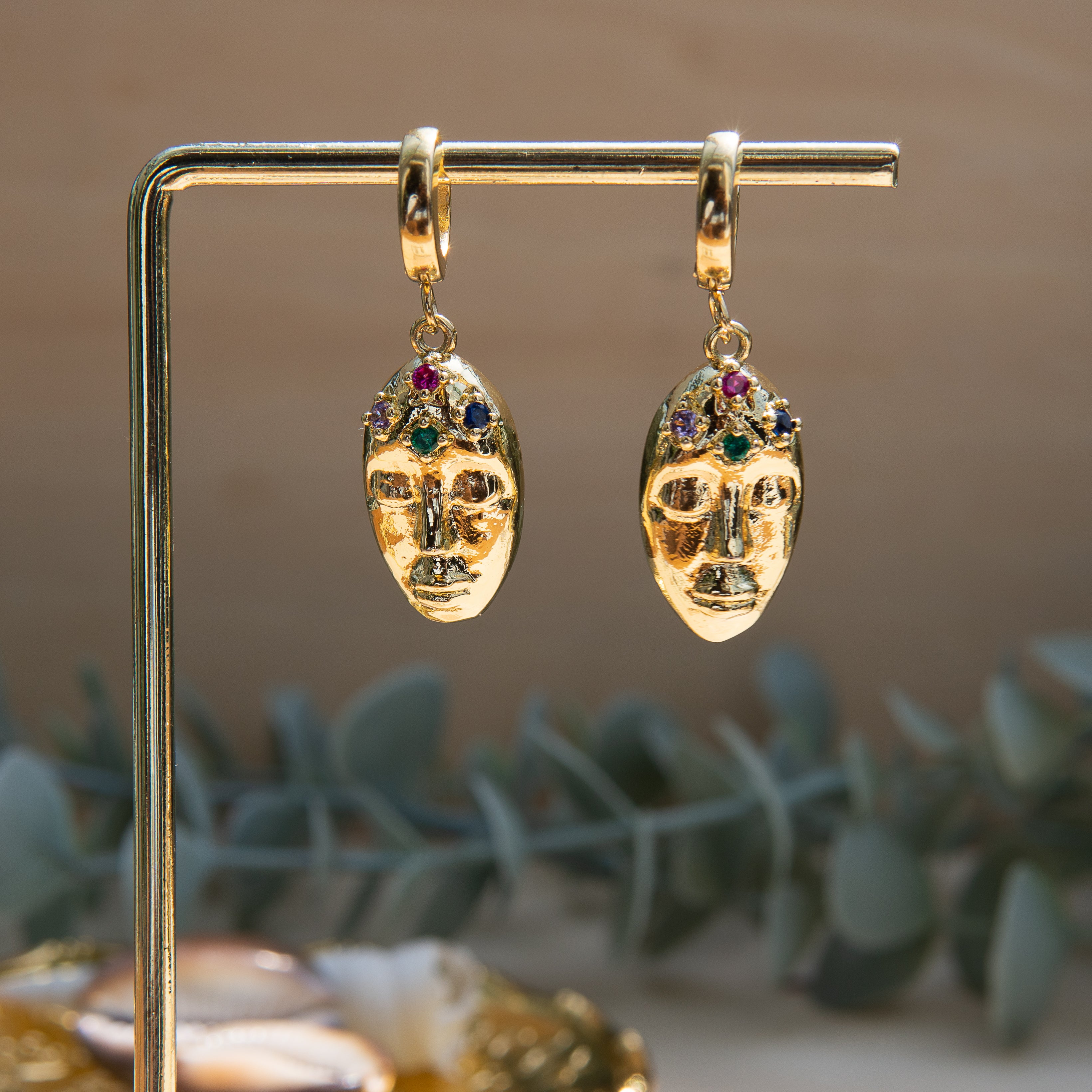 A-Bol-Nimba Huggie Earrings